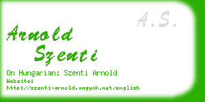 arnold szenti business card